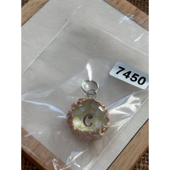 Clay Initial "C" Pendant With Decorative Back - Picture 4 of 5